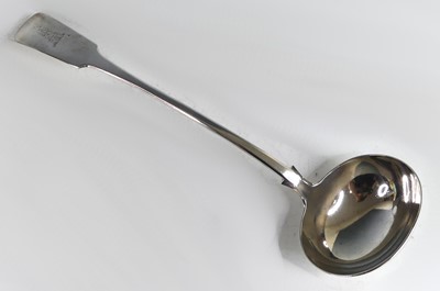 Lot 2149 - A Victorian silver soup ladle, in the Fiddle...