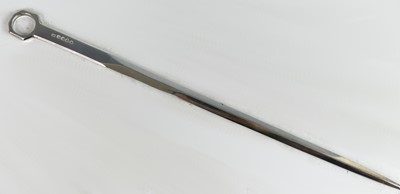 Lot 2131 - A George III silver meat skewer, of diamond...