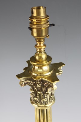 Lot 2346 - A late 19th century brass Corinthian column...