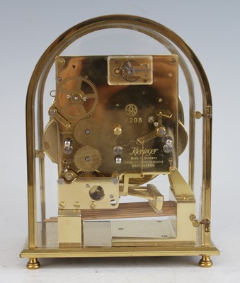 Lot 46 - A Kieninger lacquered brass mantel clock, late...