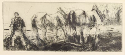 Lot 2417 - Harry Becker (1865-1928) - Heavy horses...