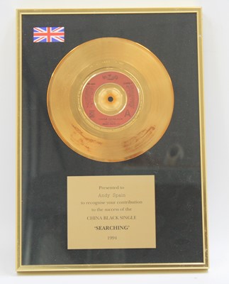 Lot 142 - China Black, a 7" gold presentation disc for...