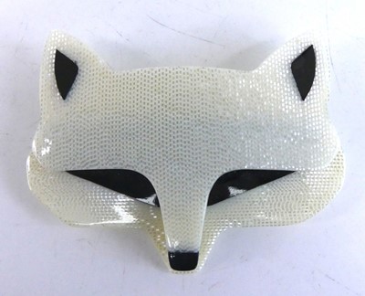 Lot 1172 - Lea Stein - a plastic fox face brooch, of...