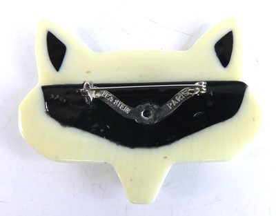 Lot 1172 - Lea Stein - a plastic fox face brooch, of...