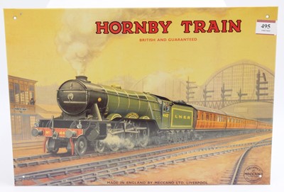 Lot 495 - Reproduction Hornby metal wall/advertising...