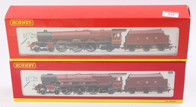 Lot 522 - Two Hornby 4-6-2 LMS maroon locos & tenders:...