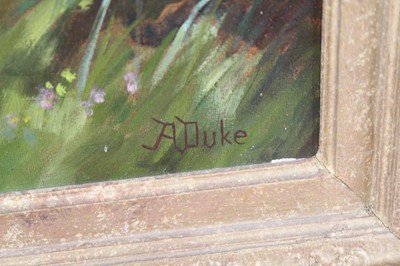 Lot 2409 - Alfred Duke (1863-1905) - Playtime, oil on...