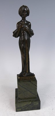 Lot 1204 - A French Art Deco patinated bronze figure of...