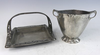 Lot 1197 - An Art Nouveau Kayserzinn pewter square single...