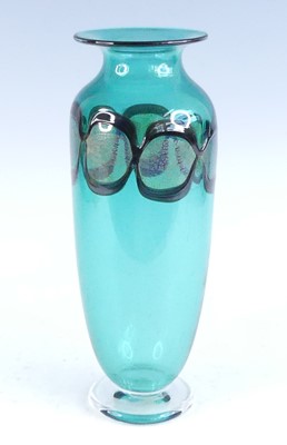 Lot 1113 - An Andrew Potter studio green glass vase, late...