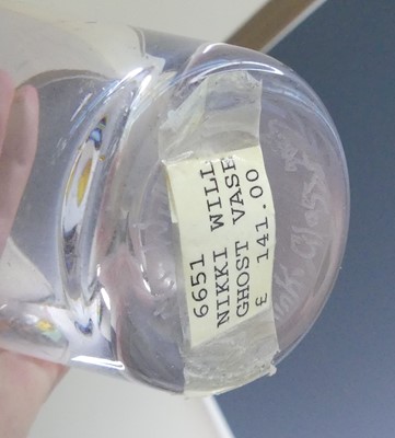 Lot 1117 - A Nikki Williams studio glass 'Ghost' vase,...