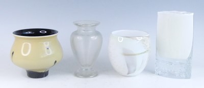 Lot 1122 - A Charlie McPherson white studio glass vase,...