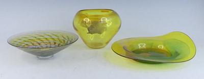 Lot 1119 - Steven Newell (b.1948) - an amber studio glass...