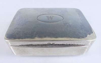 Lot 1141 - An Arts & Crafts silver tobacco box, the...