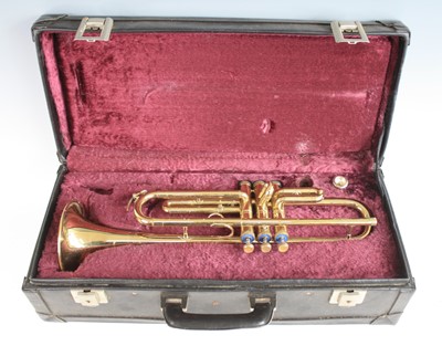 Lot 255 - A Boosey and Hawkes model 400 brass trumpet,...