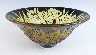 Lot 1105 - A Caithness overlaid glass footed fruit bowl...