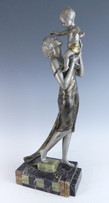 Lot 1209 - Uriano (1887-1960) - a large patinated spelter...