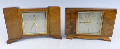 Lot 1234 - Two Art Deco walnut mantel clocks by...