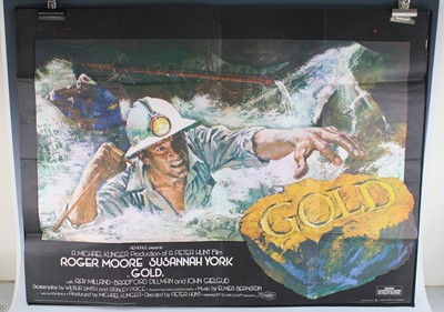 Lot 287 - Gold, 1974 UK quad film poster, starring Roger...