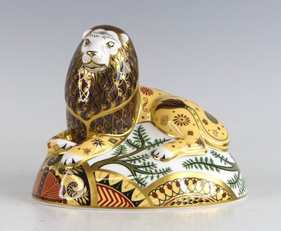 Lot 1086 - A Royal Crown Derby model of The Nemeon Lion,...