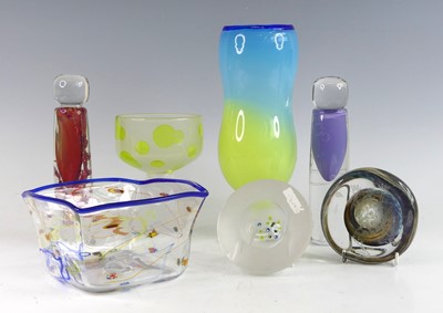 Lot 1130 - A collection of studio glassware, to include;...