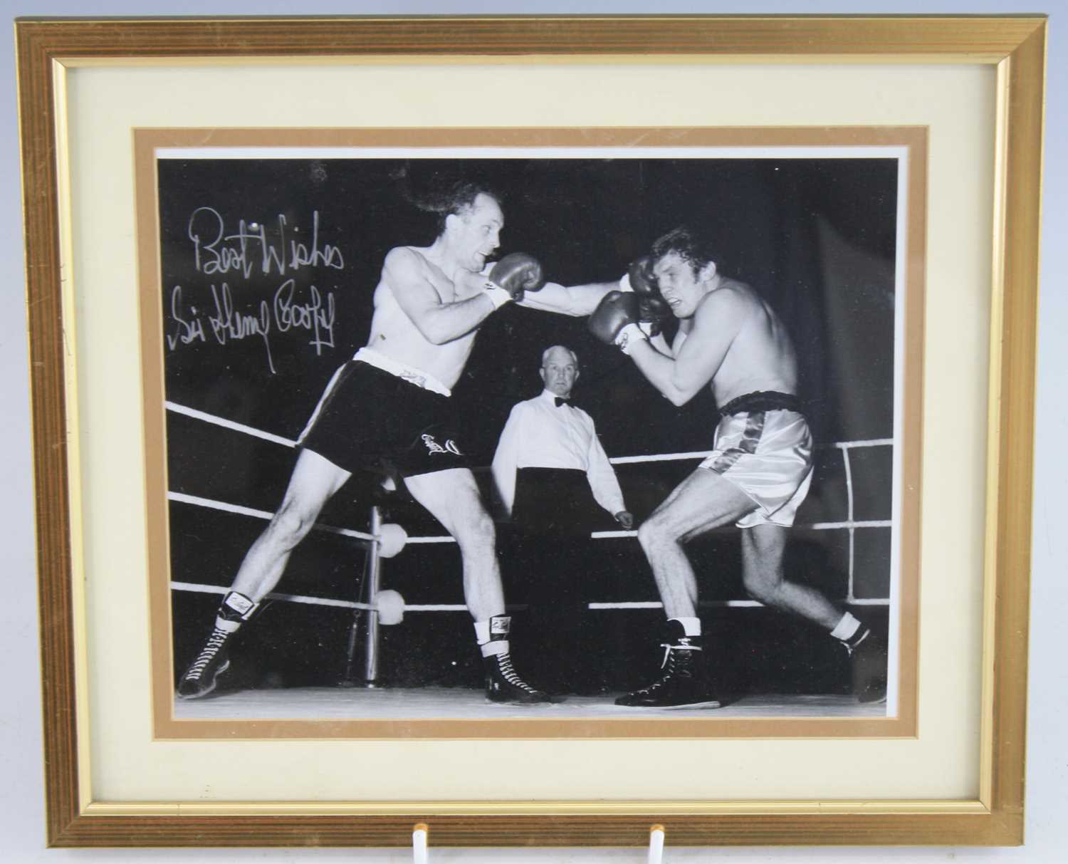 Lot 412 - Boxing, Sir Henry Cooper, a 20 x 25cm black...