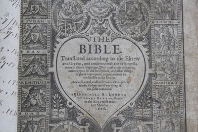 Lot 2002 - A Geneva Bible, Translated according to the...