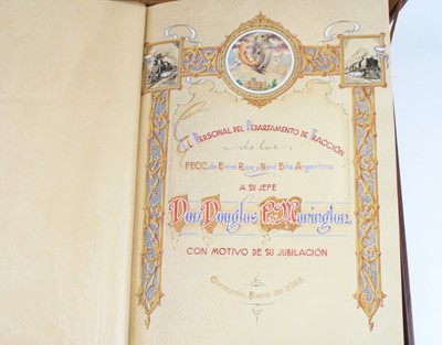 Lot 2044 - Argentina railway interest, an illuminated...