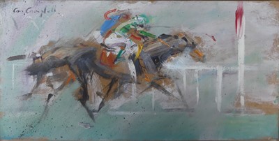 Lot 1255 - Con Campbell (b.1946) - Three racing studies,...