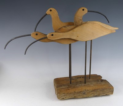 Lot 1232 - A contemporary group of four pine curlew,...