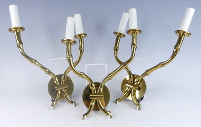 Lot 1220 - A set of five contemporary French gilt brass...