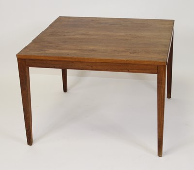 Lot 1371 - A 1960s Danish rosewood square coffee table,...