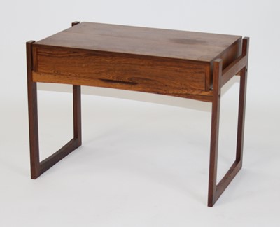 Lot 1369 - A 1960s Danish rosewood single drawer lamp...