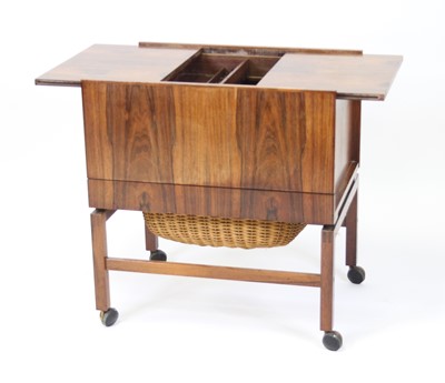 Lot 1370 - A 1960s Danish rosewood sewing table, of plain...