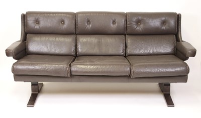 Lot 1429 - A 1970s Danish chocolate brown leather...