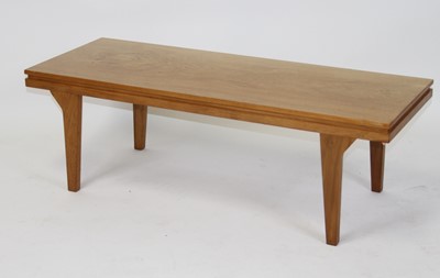 Lot 1412 - A 1960s walnut small rectangular coffee table...