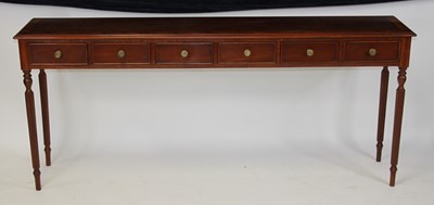 Lot 2497 - A mahogany and yew wood crossbanded six drawer...