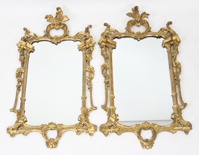 Lot 2551 - A pair of giltwood and gesso wall mirrors in...