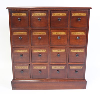 Lot 2539 - A mahogany chemist's chest, arranged as four...