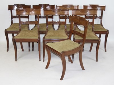 Lot 2540 - A set of eight Regency mahogany dining chairs,...