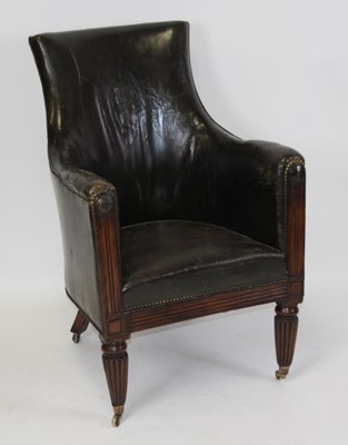 Lot 2533 - A William IV mahogany and leather upholstered...