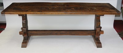 Lot 2509 - An antique oak refectory table, having  a...