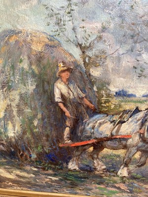 Lot 2391 - George Smith (1870-1934) - The haycart, oil on...