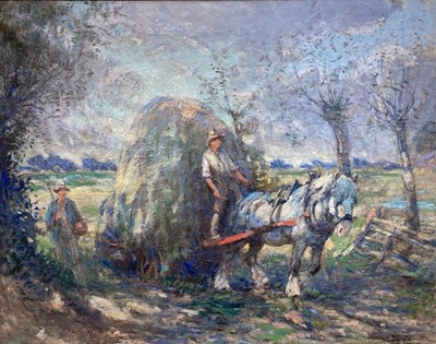 Lot 2391 - George Smith (1870-1934) - The haycart, oil on...