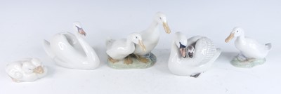 Lot 1010 - A Royal Copenhagen porcelain model of a swan...