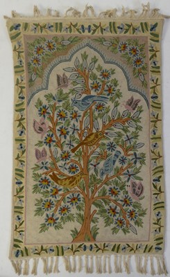 Lot 1182 - An Arts & Crafts influenced crewel work wall...