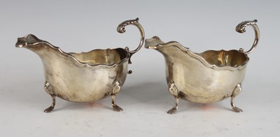 Lot 2165 - A pair of silver sauceboats in the mid-18th...