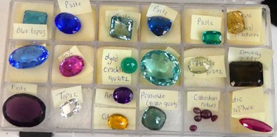 Lot 2533 - A box of mixed loose stones, to include oval...