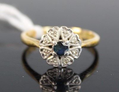 Lot 328 - A yellow and white metal, sapphire and diamond...