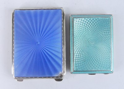 Lot 1166 - An Art Deco and silver and blue guilloche...